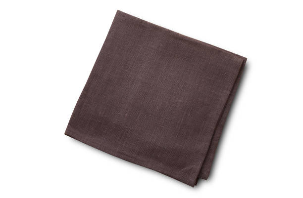 istock Linen napkin top view isolated on white 1497807264