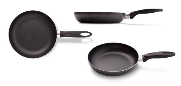 istock Set of different fry pans with shadow isolated on white background. 1497807269