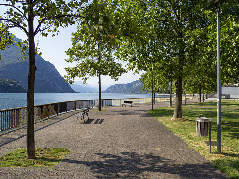 Lakeside of Lecco town in summer