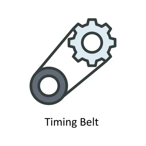 Vector illustration of Timing Belt  Vector Fill outline Icons. Simple stock illustration stock