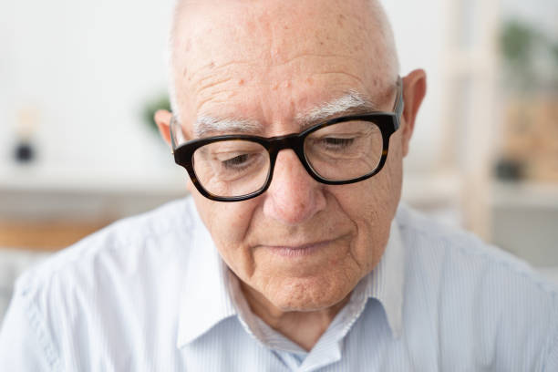istock Closeup portrait of sad elderly man 1497818579