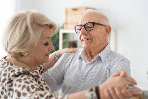 istock Closeup of elderly couple dancing 1497818675