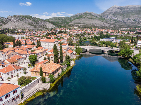 View of the city of Trebinje in Bosnia And Herzegovina. Taken with drone.