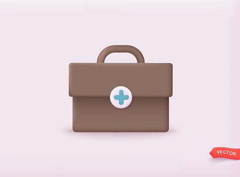 Vector Illustration Of First Aid Box On White Background 3d Web Vector ...
