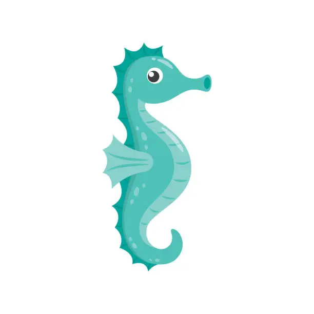 Vector illustration of Seahorse cute cartoon