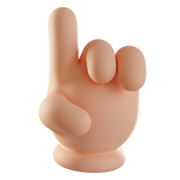 istock 3D hand pointing index finger up isolated on white background. Gesture showing up. Pay attention concept. 3D rendered illustration 1497826135