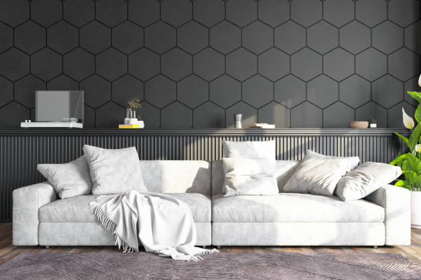 istock Dark Cozy Interior Loft Style Living Room 1497827490