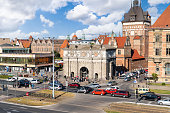 Wyżynna Gate (Brama Wyżynna) and Długouliczna Gate (Brama Długouliczna) in Gdansk Cityscape.