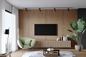 Living room with tv and armchair