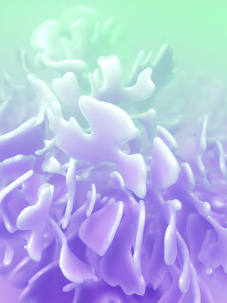 istock Abstract organic shapes with a fancy gradient. Art background. 3d rendering digital illustration 1497846763