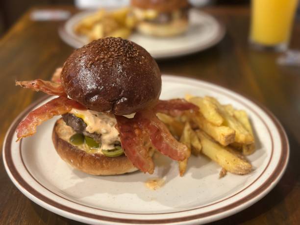 Handmade Hamburger with French Fry