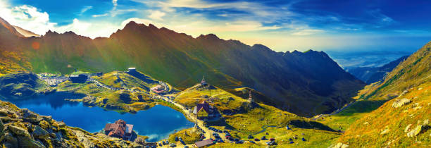 Transfagarasan Balea glacier lake Transfagarasan Balea glacier lake - Lake, is a glacier lake situated at 2.034 m of altitude in the Mountains, in central Romania, Sibiu County balea lake romania stock pictures, royalty-free photos & images