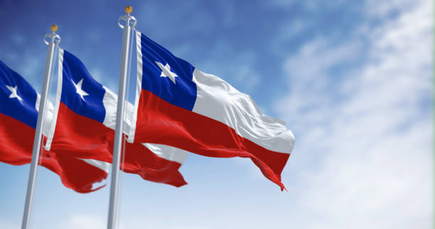 istock Chile national flags fluttering in the wind on a sunny day 1497855155