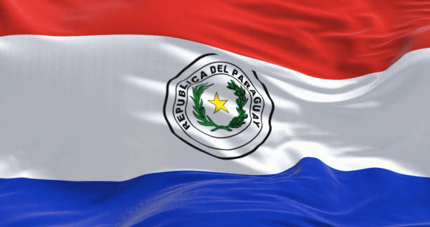 istock Close up of Paraguay flag waving 1497855263