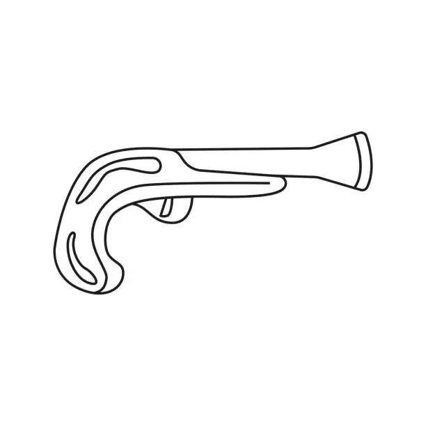 Vector illustration of Vector illustration of a musket in doodle style