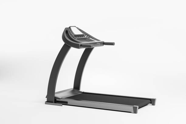 istock Treadmill on empty white background, sports concept 1497859855