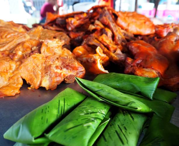 istock Banana leaves and meat 1497869928