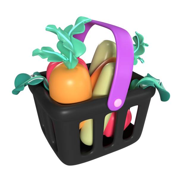 istock Shopping Basket Full 3D Illustration Icon 1497872515