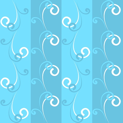 Blue cloud swirls on blue seamless pattern stock vector illustration for web, for print, for wallpaper