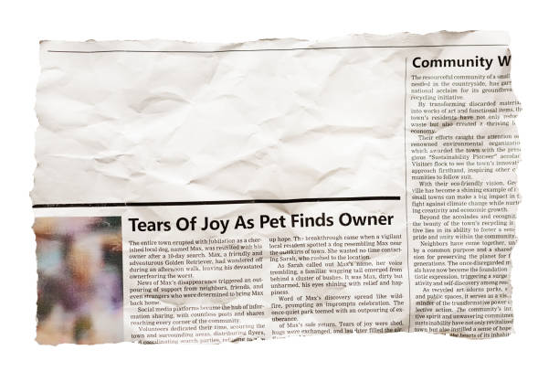 istock Wrinkled newspaper clipping with blank space for your copy 1497877699