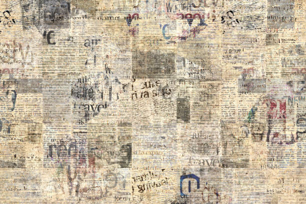 newspaper paper grunge vintage old aged texture background - paper texture stock illustrations