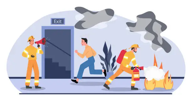 Vector illustration of Fire alarm concept