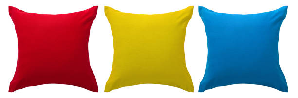 istock Colorful pillows isolated on white background 1497882236