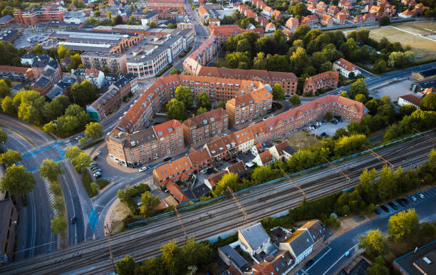 istock Residential district with flats 1497882616