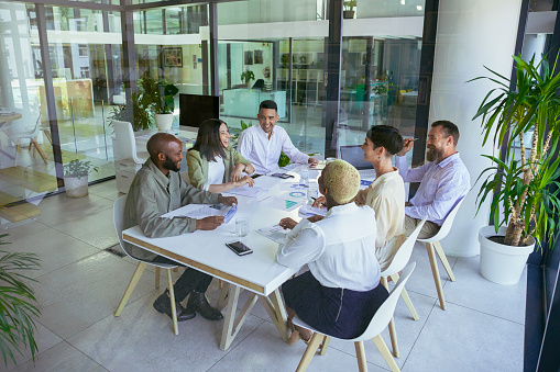 Colleagues at the office having a meeting