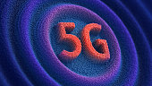 5G network technology, high speed mobile Internet connection, new generation broadcasting.