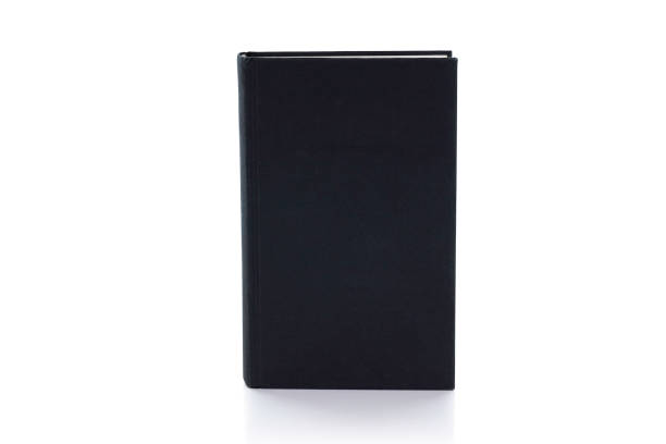 白い背景に黒い本とクリッピングパス。 - book black isolated on white note pad ストックフォトと画像