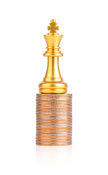istock Stack of Coins with the Golden Chess isolated on white background with clipping path. Character to represent It's time to do money saving for retirement planning as concept. 1497895377