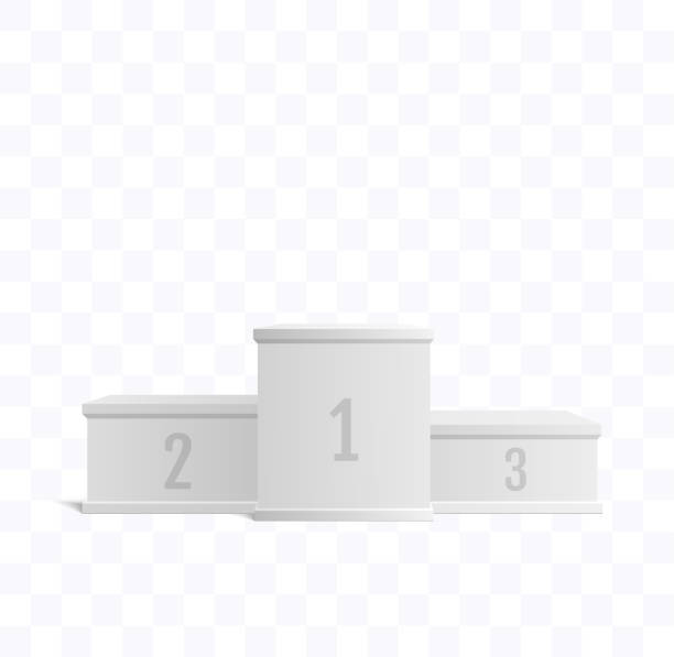 Award nomination platform. Award nomination platform isolated on white. Trophy award background. winners podium stock illustrations