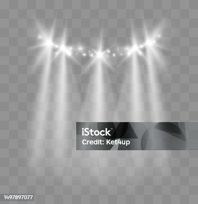 istock Spotlights With Rays. Shining light beams 1497897077