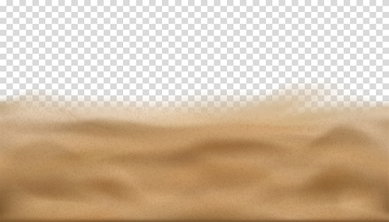 Sand beach texture with soft waves isolated on transparency background.3d Vector Horizon Top view yellow desert sand dune or sea sand,Summer Background for Sale Banner,Template,Seasonal discount