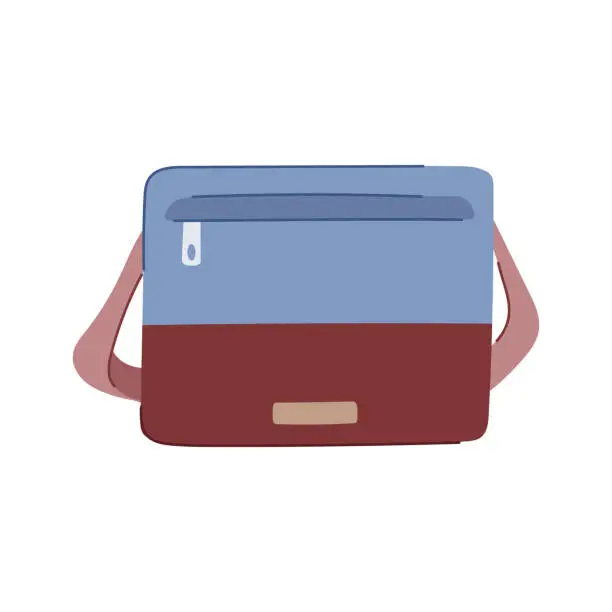 Vector illustration of strap laptop bag cartoon vector illustration