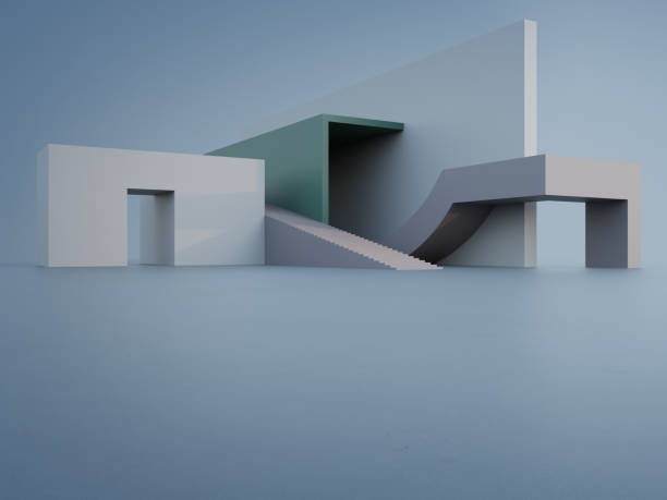 istock Geometric shapes structure on gray concrete floor. 1497899287