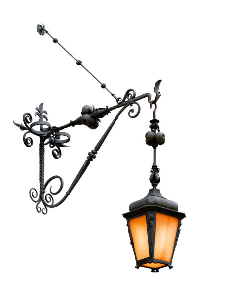 istock vintage street night lamp isolated on white 1497899460
