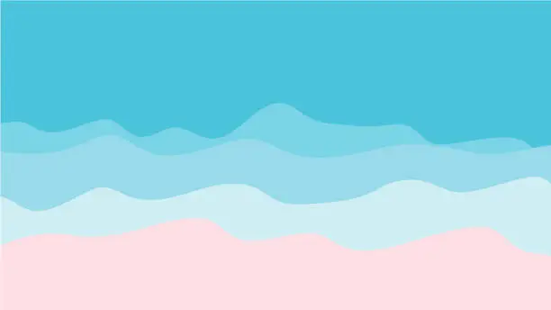 Vector illustration of Blue and pink abstract wave water background design