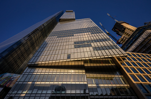 New York city Manhattan downtown financial district skyscraper