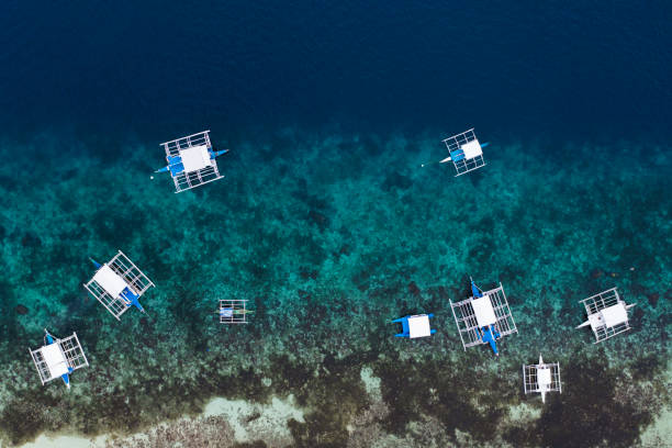 istock Traditional boats viewed from above at Mactan island 1497909232