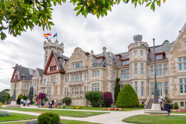 Santander, SPAIN - August 22 2022: The Palacio de la Magdalena, a conference centre in Santander (Cantabria), Spain. Its construction was financed by popular subscription and given to the Spanish Royal Family