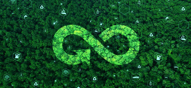 istock Circular economy concept. Sharing,reusing,repairing,renovating and recycling existing materials and products as much possible. Energy consumption and CO2 emissions are increasing. 1497910028