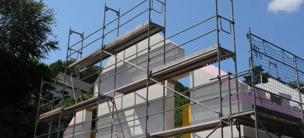 a new house rough construction stock photo