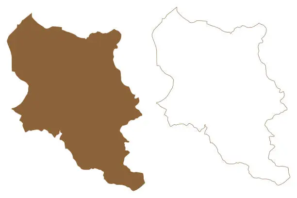 Vector illustration of Dornbirn district (Republic of Austria or Österreich, Vorarlberg or Vorarlbearg state) map vector illustration, scribble sketch Bezirk Dornbirn map