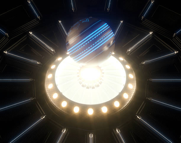 istock Futuristic Cricket Ball And Stage 1497917590