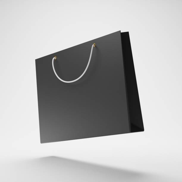 istock Blank paper shopping bag mockup illiustration 3D 1497922499