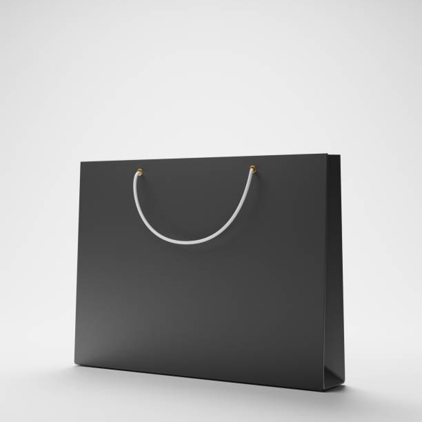 istock Blank paper shopping bag mockup illiustration 3D 1497922503