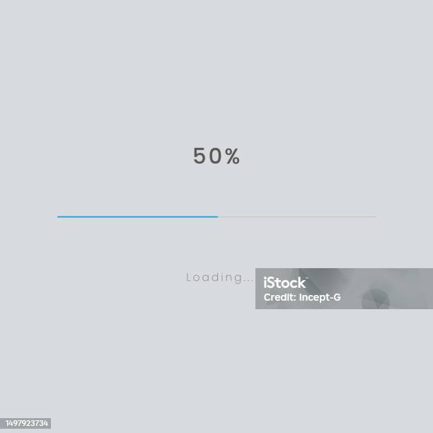 Loading Icon 50 Rainbow 50 Pecent Loading Sign Vector Illustration On Grey Background ...