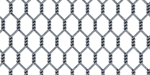 istock steel mesh isolated on white background, metal fence mesh 1497925646